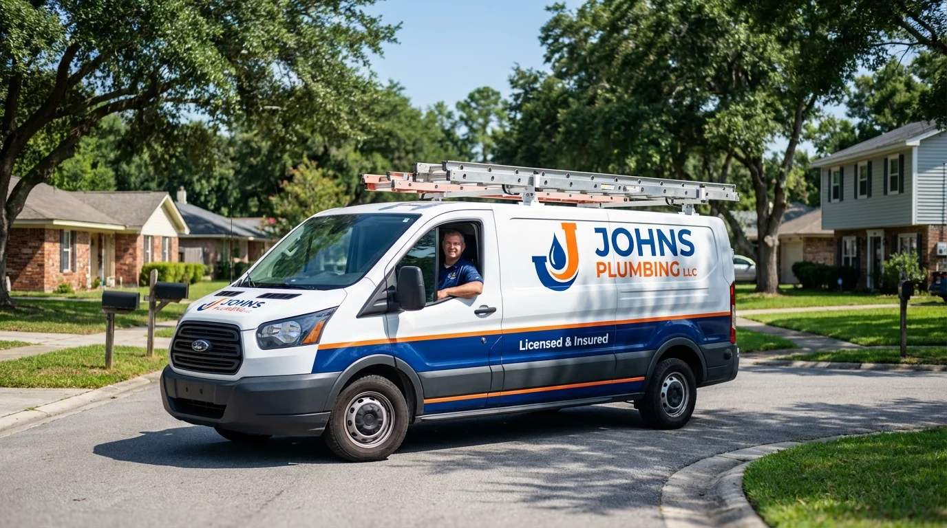 Johns Plumbing LLC service van in Green Cove Springs, FL