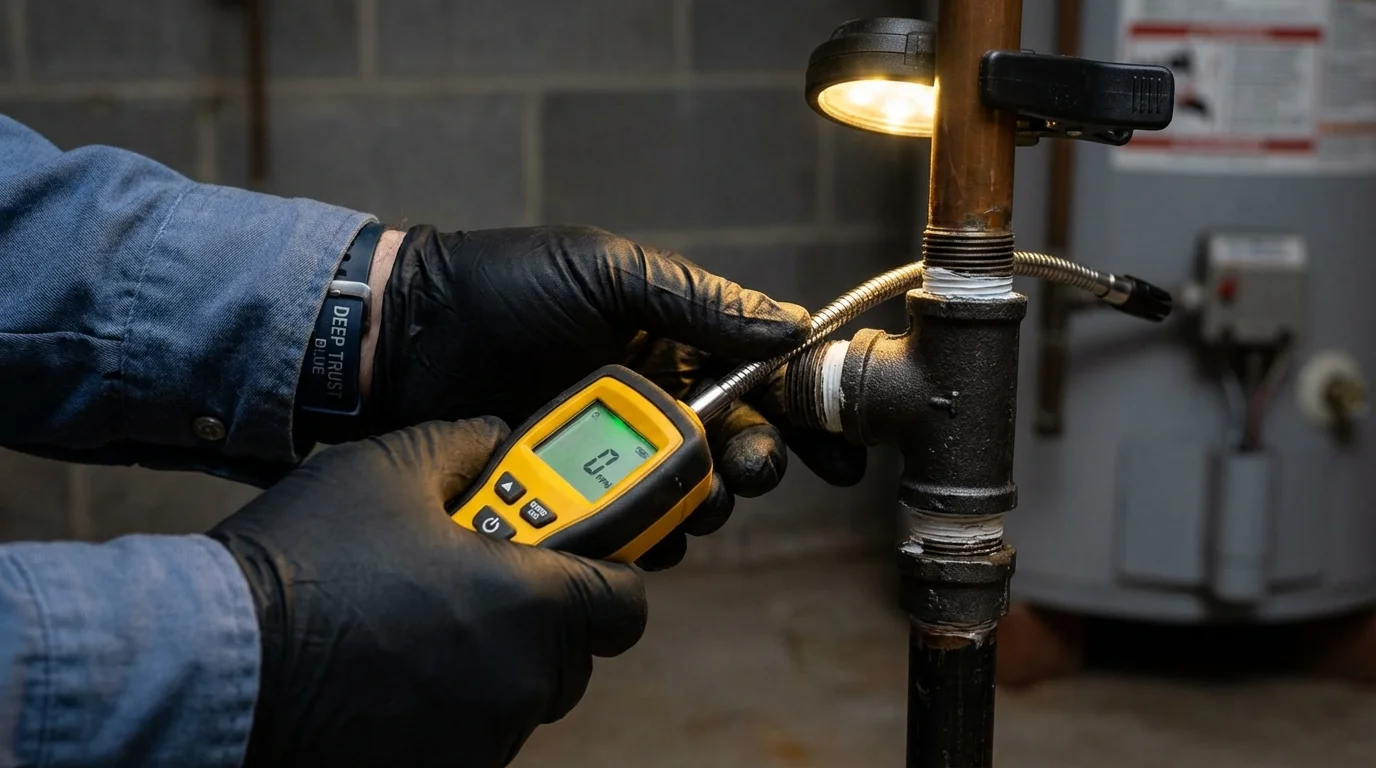 Gas leak detection with electronic sniffer by Johns Plumbing LLC in Green Cove Springs