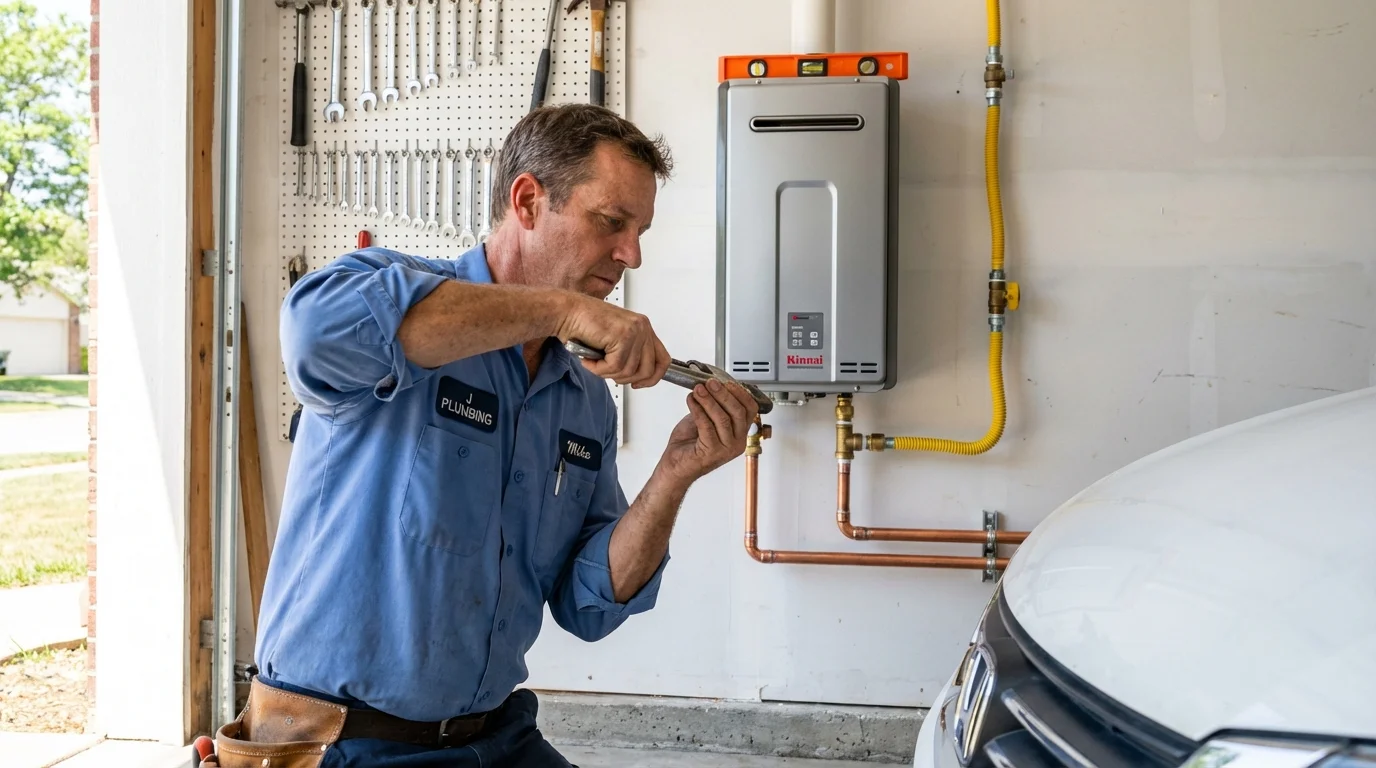 Tankless water heater installation by a Johns Plumbing LLC plumber in Green Cove Springs